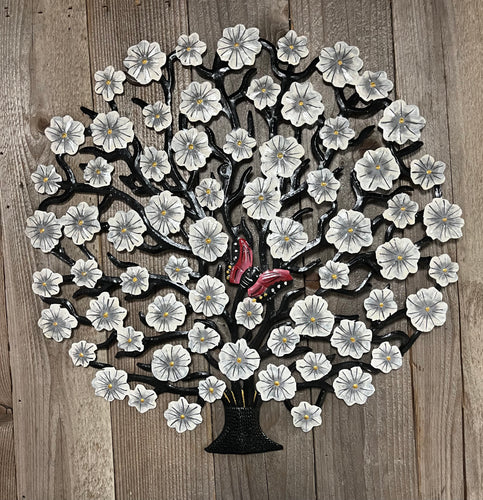 Dogwood Floral Tree of Life with Butterfly 23”