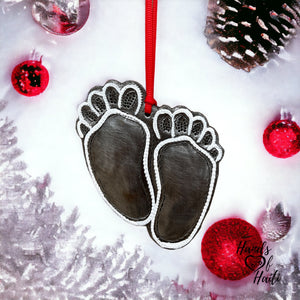 Babies First 1st Christmas Baby Feet Ornament