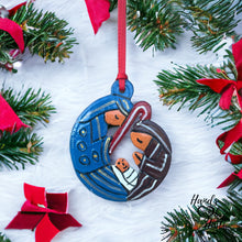 Load image into Gallery viewer, Nativity Ornament - Blue Brown