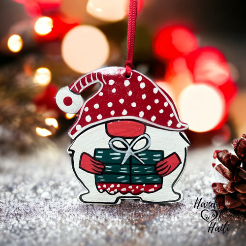 Gnome with Present Ornament