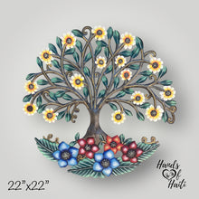 Load image into Gallery viewer, Tree of Life Floral Wreath Sunflower Daisy Lily Berry