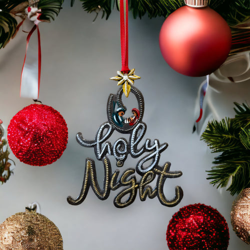 Oh Holy Night Nativity Painted Ornament