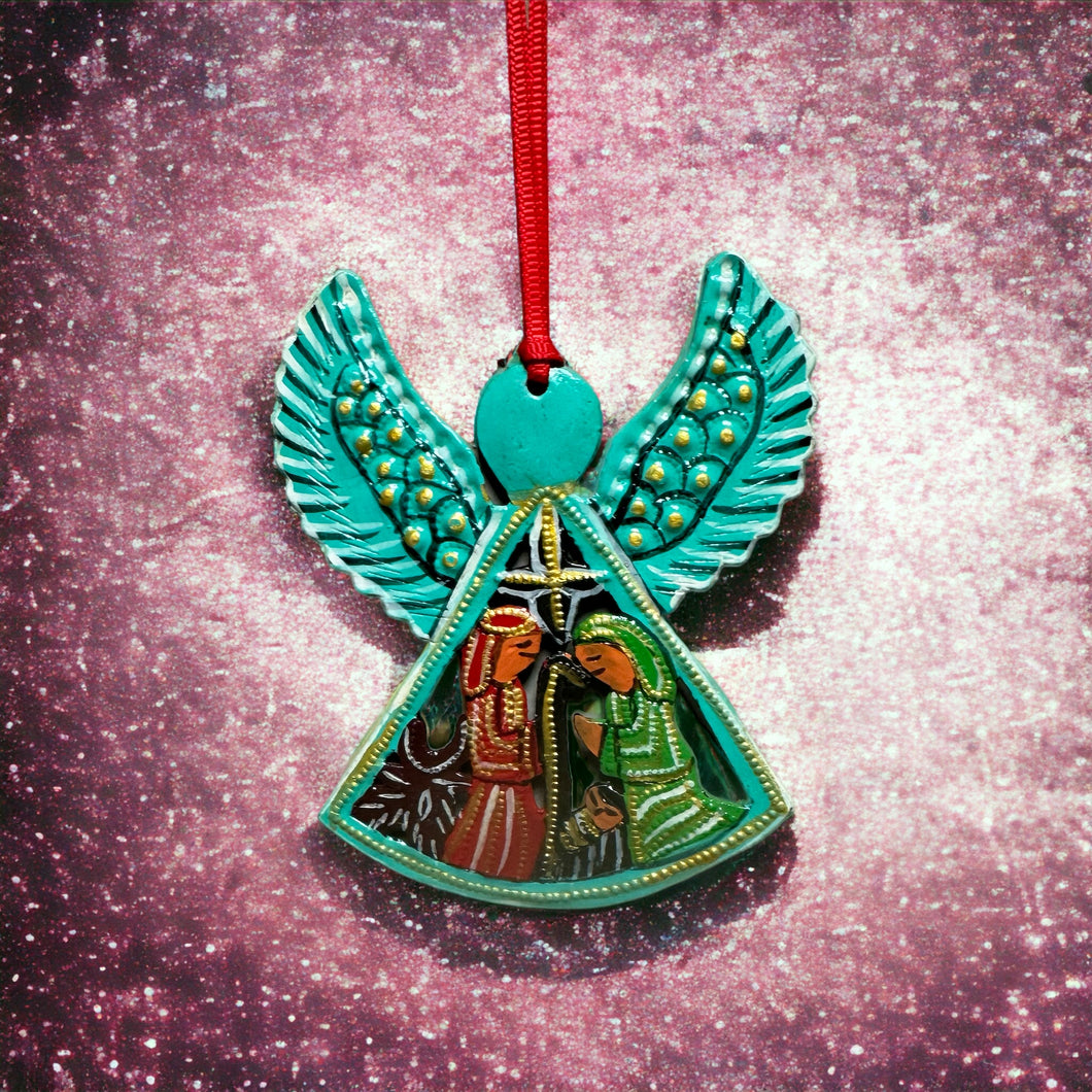 Painted Angel Nativity Ornament