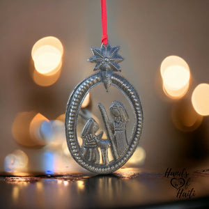 Nativity Ornament - Oval Star