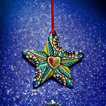 Load image into Gallery viewer, Star Ornament - Painted Heart