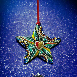 Star Ornament - Painted Heart