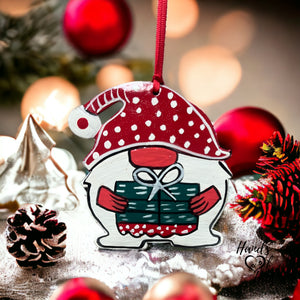 Gnome with Present Ornament