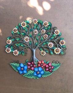Tree of Life Floral Wreath Sunflower Daisy Lily Berry