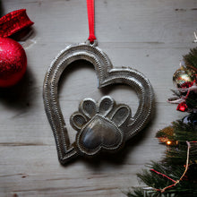 Load image into Gallery viewer, Dog Paw on Heart Ornament