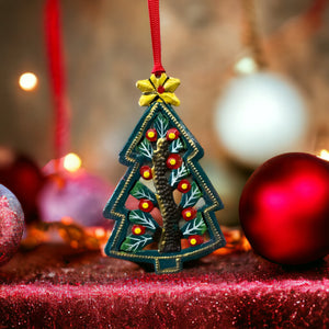 Christmas Tree with Berries Ornament