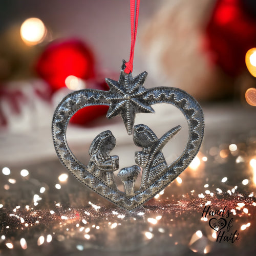 Nativity Heart Ornament