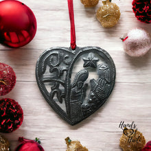 Load image into Gallery viewer, Heart Nativity Swirl Ornament