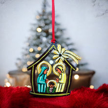 Load image into Gallery viewer, House with Star Nativity Ornament - Painted