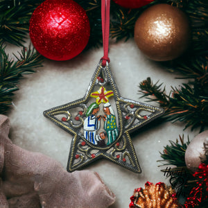 Nativity Ornament - Painted Star