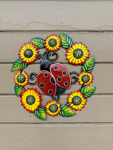 Ladybug with Sunflowers 14”