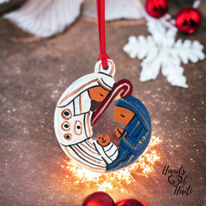 Nativity Ornament - Blue White