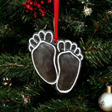 Load image into Gallery viewer, Babies First 1st Christmas Baby Feet Ornament