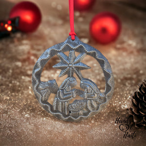 Nativity Ornament - Round Swirl