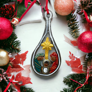 Nativity Ornament Teardrop - Painted