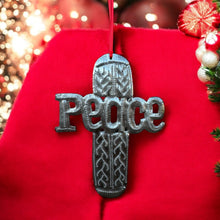 Load image into Gallery viewer, Peace Cross Ornament