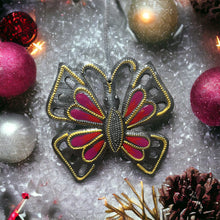 Load image into Gallery viewer, Butterfly Ornament - Red / Pink