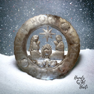 Joy Love Peace Hope Faith Nativity - Hanging