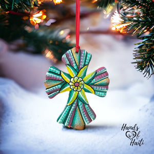 Cross Ornament - Green