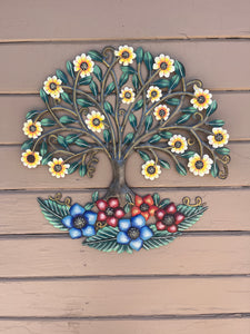 Tree of Life Floral Wreath Sunflower Daisy Lily Berry