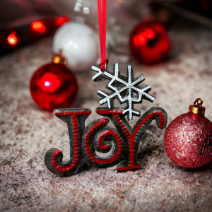 Joy Snowflake Ornament - Painted