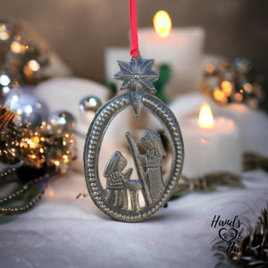 Nativity Ornament - Oval Star