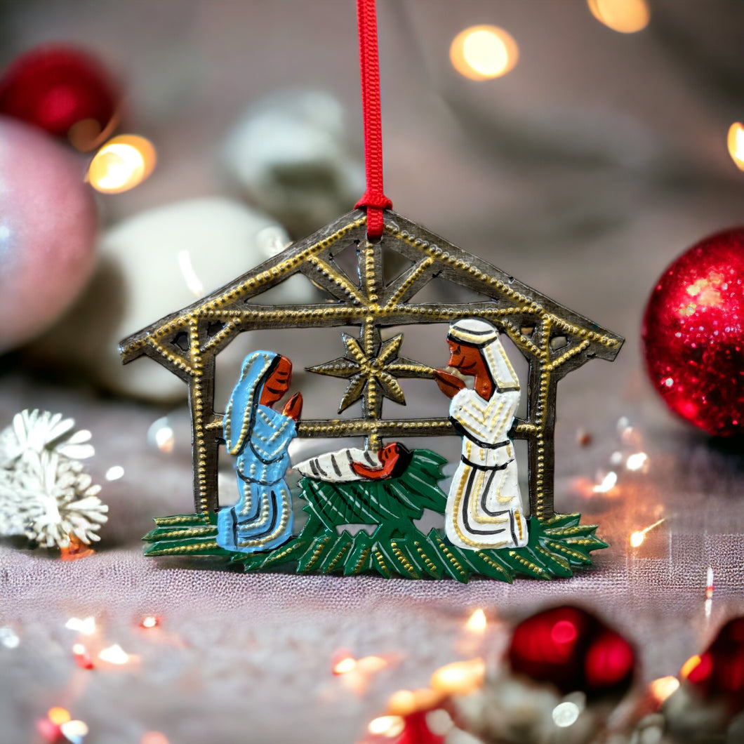 Nativity Ornament House - Painted