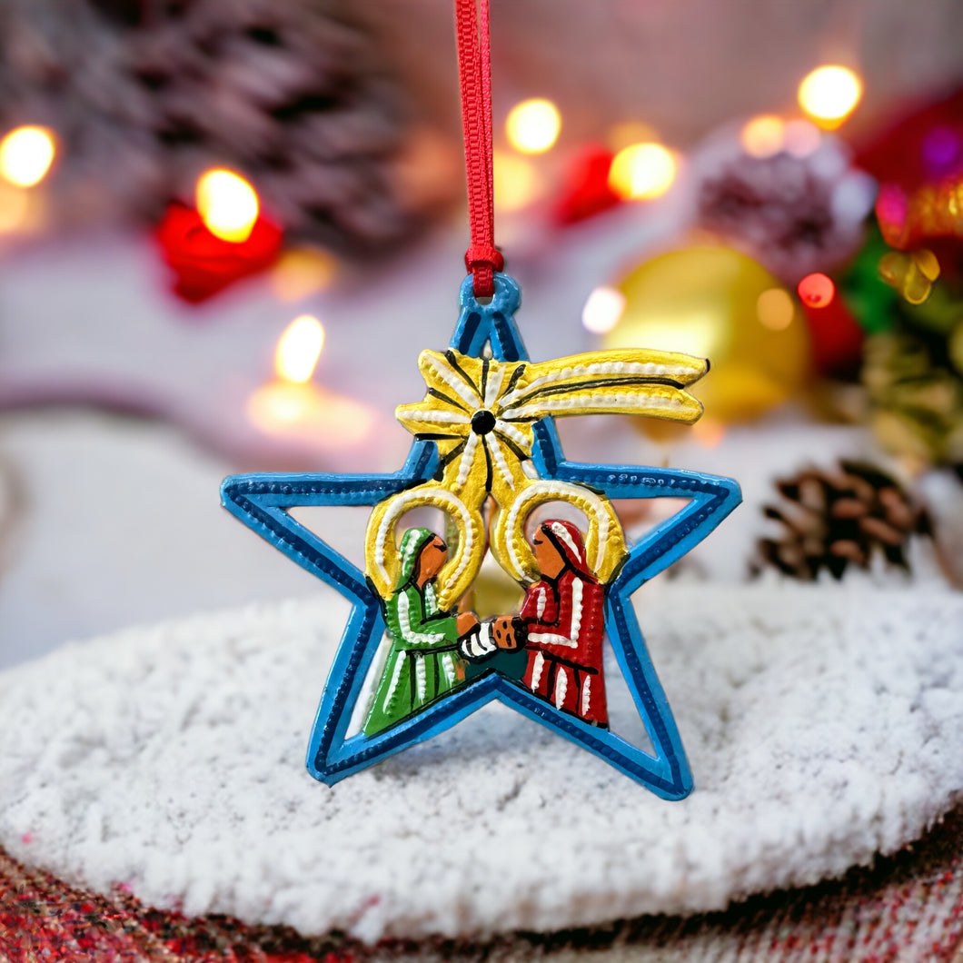 Star Nativity Ornament - Painted