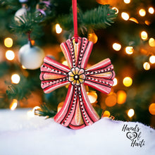 Load image into Gallery viewer, Cross Ornament - Red