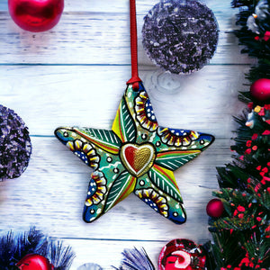 Star Ornament - Painted Heart