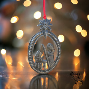 Nativity Ornament - Oval Star