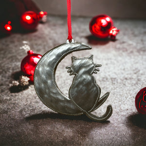 Cat in Moon Ornament