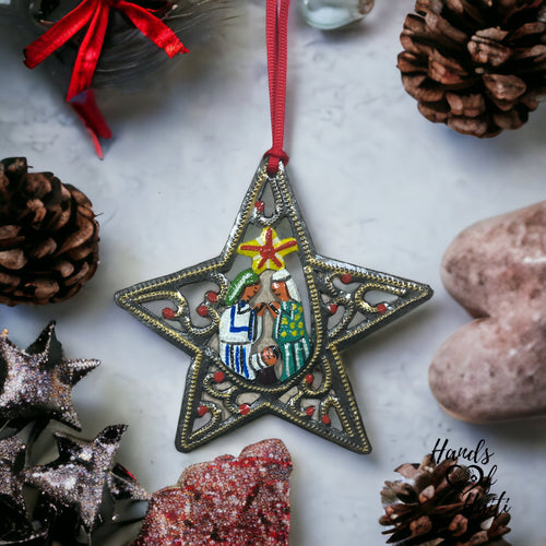 Nativity Ornament - Painted Star