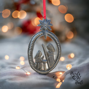 Nativity Ornament - Oval Star