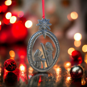 Nativity Ornament - Oval Star