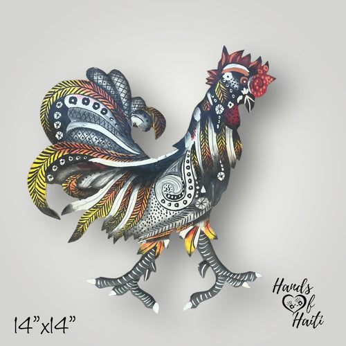 Black & White Rooster - Medium