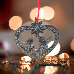Nativity Heart Ornament