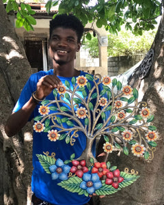 Tree of Life Floral Wreath Sunflower Daisy Lily Berry