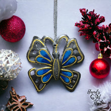 Load image into Gallery viewer, Butterfly Ornament - Blue