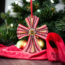 Load image into Gallery viewer, Cross Ornament - Red