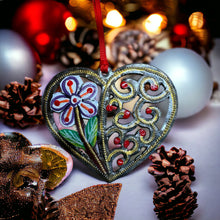 Load image into Gallery viewer, Heart Flower Ornament - Painted