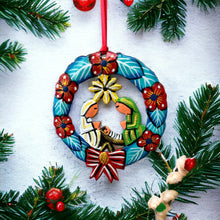 Load image into Gallery viewer, Nativity in Wreath Ornament