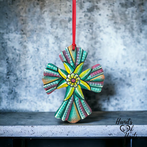 Cross Ornament - Green