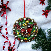 Load image into Gallery viewer, Cardinal in Wreath Ornament