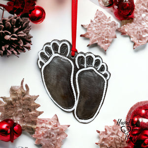 Babies First 1st Christmas Baby Feet Ornament