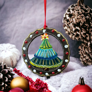 Christmas Tree in Wreath Ornament